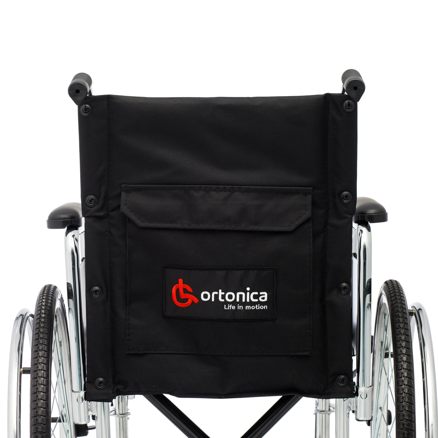 Кресло-коляска инвалидная ORTONICA Base 300 складная до 130кг (пневмошины, ширина сиденья 45,5см) - 11